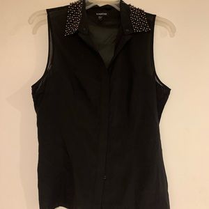 Sheer bebe black blouse size Large